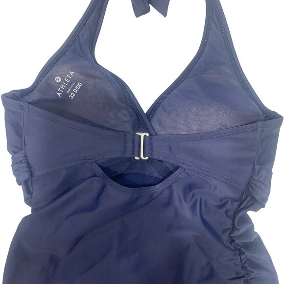 Athleta Navy Halter Tankini Swim Top 32D/DD Wired Bra - Picture 8 of 16